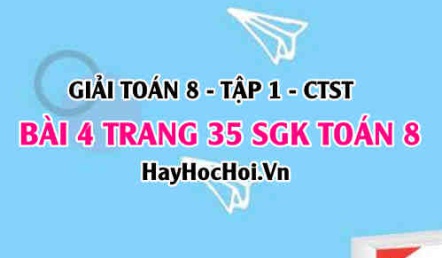 Giải bài 4 trang 35 Toán 8 Tập 1 SGK Chân trời sáng tạo